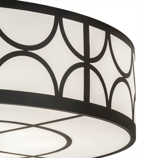 Meyda Lighting Revival 60" 8-Light Timeless Bronze Deco Cilindro Flush Mount Light With White Statuario Idalight Shade Glass