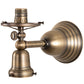 Meyda Lighting Revival 7" 2-Light Antique Brass Gas & Electric Wall Sconce With White Shade Glass