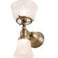 Meyda Lighting Revival 7" 2-Light Antique Brass Gas & Electric Wall Sconce With White Shade Glass