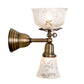 Meyda Lighting Revival 7" 2-Light Antique Brass Gas & Electric Wall Sconce With White Shade Glass