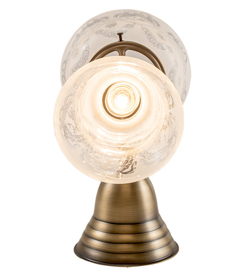 Meyda Lighting Revival 7" 2-Light Antique Brass Gas & Electric Wall Sconce With White Shade Glass