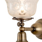 Meyda Lighting Revival 7" 2-Light Antique Brass Gas & Electric Wall Sconce With White Shade Glass