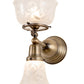 Meyda Lighting Revival 7" 2-Light Antique Brass Gas & Electric Wall Sconce With White Shade Glass