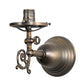 Meyda Lighting Revival 7" Antique Brass Gas & Electric Wall Sconce With Frosted Clear Shade Glass