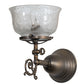 Meyda Lighting Revival 7" Antique Brass Gas & Electric Wall Sconce With Frosted Clear Shade Glass