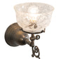 Meyda Lighting Revival 7" Antique Brass Gas & Electric Wall Sconce With Frosted Clear Shade Glass