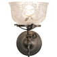 Meyda Lighting Revival 7" Antique Brass Gas & Electric Wall Sconce With Frosted Clear Shade Glass