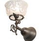 Meyda Lighting Revival 7" Antique Brass Gas & Electric Wall Sconce With Frosted Clear Shade Glass