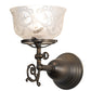 Meyda Lighting Revival 7" Antique Brass Gas & Electric Wall Sconce With Frosted Clear Shade Glass