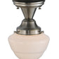 Meyda Lighting Revival 7" Brushed Nickel Schoolhouse Semi-flush Mount Ceiling Light With Whitestone Emma Globe Opal Shade Glass