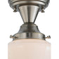 Meyda Lighting Revival 7" Brushed Nickel Schoolhouse Semi-flush Mount Ceiling Light With Whitestone Emma Globe Opal Shade Glass