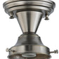 Meyda Lighting Revival 7" Brushed Nickel Schoolhouse Semi-flush Mount Ceiling Light With Whitestone Emma Globe Opal Shade Glass