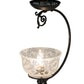 Meyda Lighting Revival 7" Craftsman Brown Gas & Electric Semi-flush Mount Light With White Shade Glass