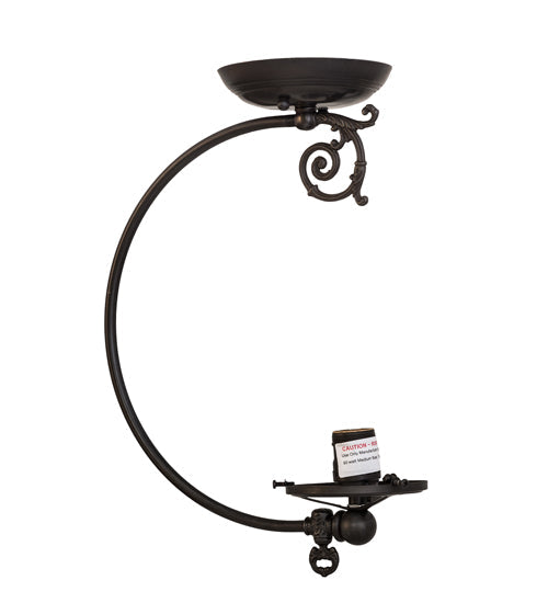 Meyda Lighting Revival 7" Craftsman Brown Gas Reproduction Semi-flush Mount Light With Clear & Frosted Shade Glass