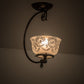 Meyda Lighting Revival 7" Craftsman Brown Gas Reproduction Semi-flush Mount Light With Clear & Frosted Shade Glass