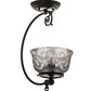 Meyda Lighting Revival 7" Craftsman Brown Gas Reproduction Semi-flush Mount Light With Clear & Frosted Shade Glass