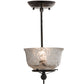Meyda Lighting Revival 7" Craftsman Brown Gas Reproduction Semi-flush Mount Light With Clear & Frosted Shade Glass