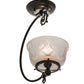 Meyda Lighting Revival 7" Craftsman Brown Gas Reproduction Semi-flush Mount Light With Clear & Frosted Shade Glass