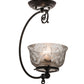 Meyda Lighting Revival 7" Craftsman Brown Gas Reproduction Semi-flush Mount Light With Clear & Frosted Shade Glass