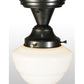 Meyda Lighting Revival 7" Craftsman Brown Schoolhouse Semi-flush Mount Ceiling Light With Emma White Opal Globe Shade Glass