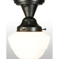 Meyda Lighting Revival 7" Craftsman Brown Schoolhouse Semi-flush Mount Ceiling Light With Emma White Opal Globe Shade Glass
