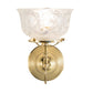 Meyda Lighting Revival 7" Polished Brass Gas & Electric Wall Sconce With Clear Shade Glass