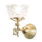 Meyda Lighting Revival 7" Polished Brass Gas & Electric Wall Sconce With Clear Shade Glass