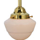 Meyda Lighting Revival 7" Polished Brass Schoolhouse Pendant Light With White Opal Emma Globe Shade Glass