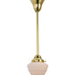 Meyda Lighting Revival 7" Polished Brass Schoolhouse Pendant Light With White Opal Emma Globe Shade Glass