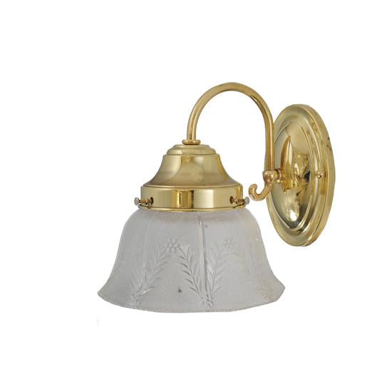 Meyda Lighting Revival 7" Polished Brass Summer Wheat Wall Sconce With Clear Shade Glass