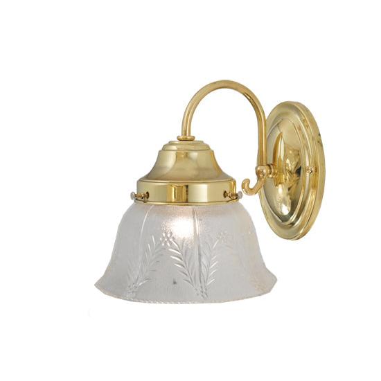 Meyda Lighting Revival 7" Polished Brass Summer Wheat Wall Sconce With Clear Shade Glass