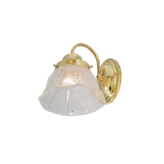 Meyda Lighting Revival 7" Polished Brass Summer Wheat Wall Sconce With Clear Shade Glass