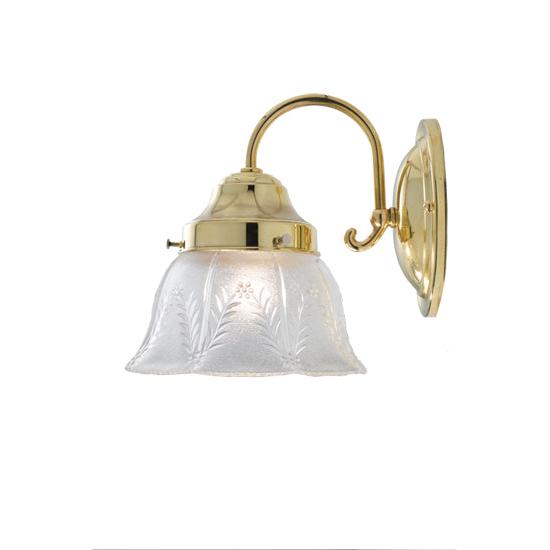Meyda Lighting Revival 7" Polished Brass Summer Wheat Wall Sconce With Clear Shade Glass
