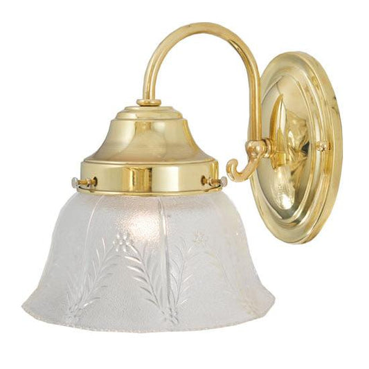 Meyda Lighting Revival 7" Polished Brass Summer Wheat Wall Sconce With Clear Shade Glass