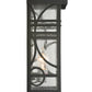 Meyda Lighting Revival 7" Textured Black Deco Wall Sconce With Clear Seeded Shade Glass