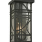 Meyda Lighting Revival 7" Textured Black Deco Wall Sconce With Clear Seeded Shade Glass