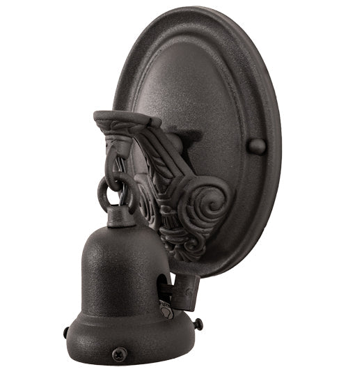 Meyda Lighting Revival 7" Wrought Iron Nautica Wall Sconce With Frosted Clear Shade Glass