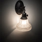 Meyda Lighting Revival 7" Wrought Iron Nautica Wall Sconce With Frosted Clear Shade Glass