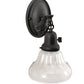 Meyda Lighting Revival 7" Wrought Iron Nautica Wall Sconce With Frosted Clear Shade Glass