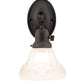 Meyda Lighting Revival 7" Wrought Iron Nautica Wall Sconce With Frosted Clear Shade Glass