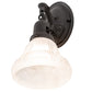 Meyda Lighting Revival 7" Wrought Iron Nautica Wall Sconce With Frosted Clear Shade Glass