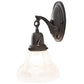 Meyda Lighting Revival 7" Wrought Iron Nautica Wall Sconce With Frosted Clear Shade Glass