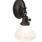 Meyda Lighting Revival 7" Wrought Iron Nautica Wall Sconce With Frosted Clear Shade Glass