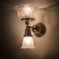 Meyda Lighting Revival 8" 2-Light Brushed Nickel Gas & Electric Wall Sconce With Clear Shade Glass