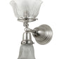 Meyda Lighting Revival 8" 2-Light Brushed Nickel Gas & Electric Wall Sconce With Clear Shade Glass