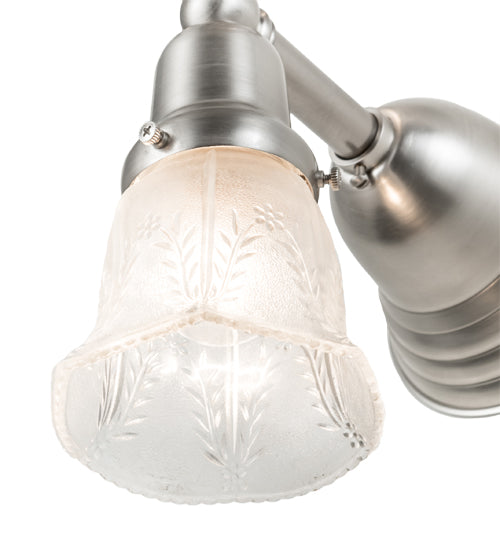 Meyda Lighting Revival 8" 2-Light Brushed Nickel Gas & Electric Wall Sconce With Clear Shade Glass