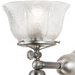 Meyda Lighting Revival 8" 2-Light Brushed Nickel Gas & Electric Wall Sconce With Clear Shade Glass