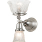 Meyda Lighting Revival 8" 2-Light Brushed Nickel Gas & Electric Wall Sconce With Clear Shade Glass