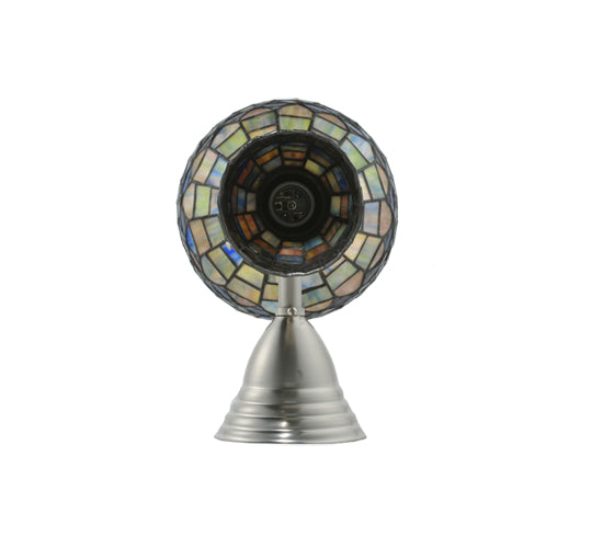 Meyda Lighting Revival 8" 2-Light Brushed Nickel Tiffany Candice Gas & Electric Wall Sconce With Multi-Colored Shade Glass