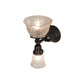 Meyda Lighting Revival 8" 2-Light Craftsman Brown Gas & Electric Wall Sconce With Clear Shade Glass